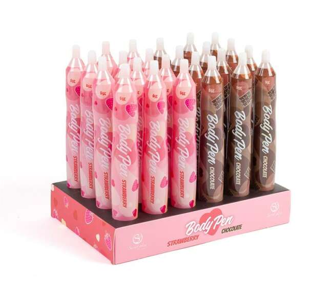 Body Pen Display 24 units 12 Strawberry/12 Chocolate