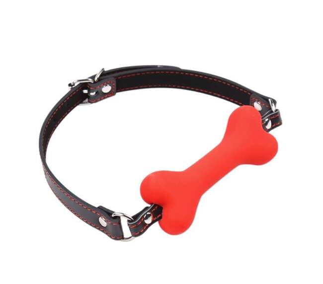 Bone Gag Ball Red