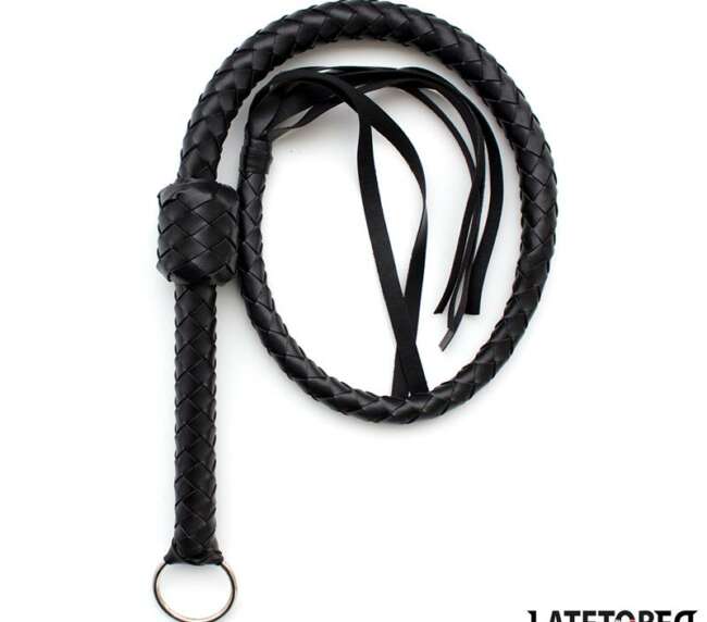 Braided Whip Black 116cm