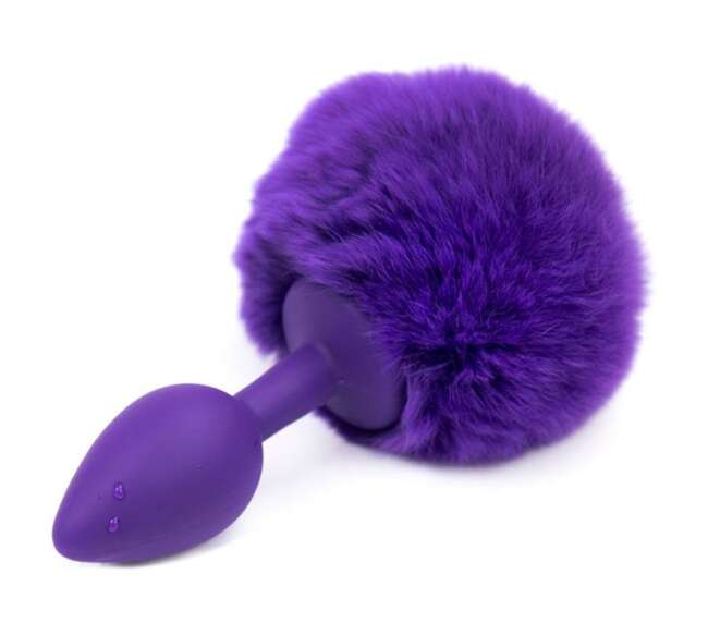 Butt Plug with Pompon Purple Size S