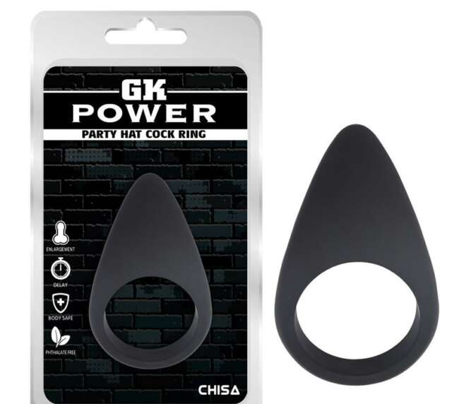 Cock Ring Party Hat Silicone Noir