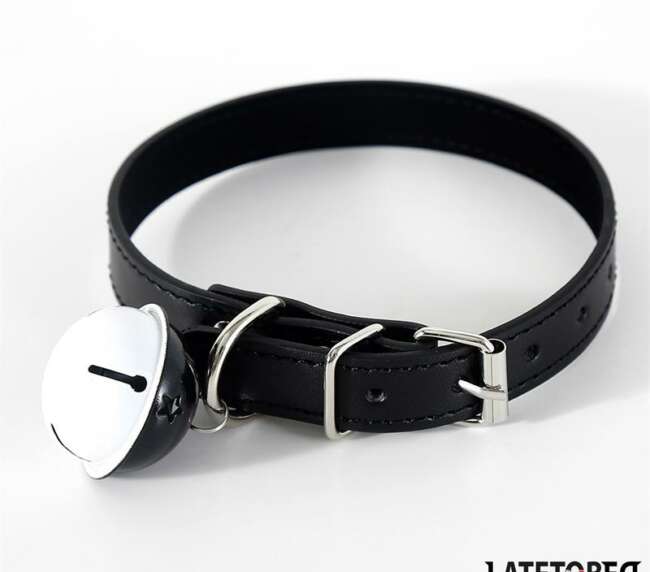 Collar with Bell Black Adjustable