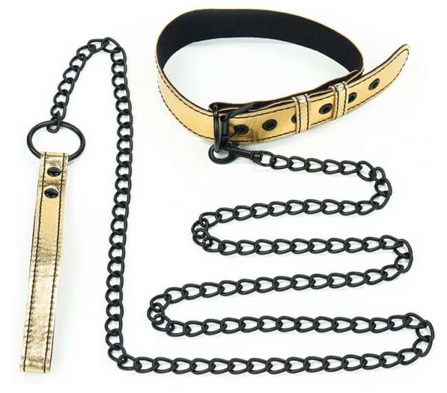 Collar with Leash Bondage Gold