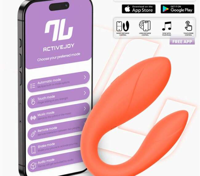 Couple Toy with App Flexible Silicone Salmon