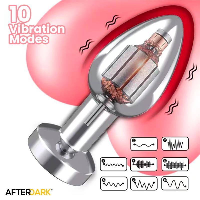 Dimpor Chrome Anal Plug with Vibration and Magnetic USB Size S – Image 7