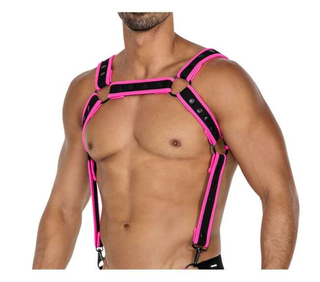 H4RNESS05 Chest Harness Neon HotPink One size