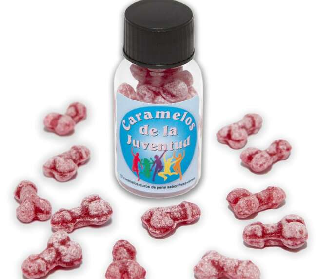 Jar of 12 Candies Penis Shape Fruit Flavor