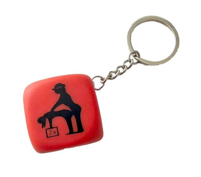 Red Position Dice Keychain