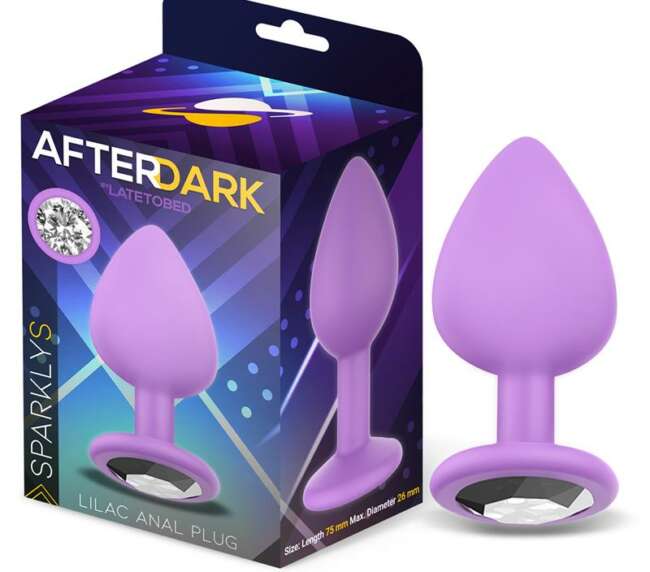 Sparkly Butt Plug Size S Silicone Lilac
