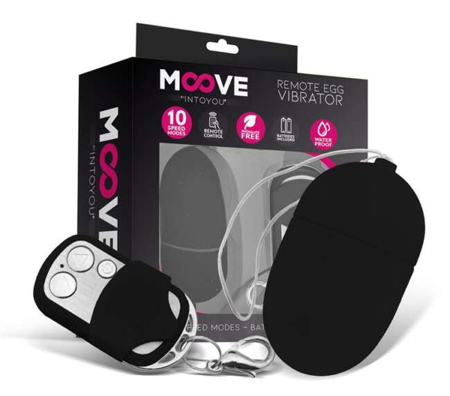 Vibrating Egg with Remote Control Medium Size Black