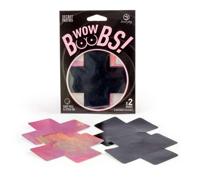 Wow Boobs! Nipple Covers Cross Shapped Holografic