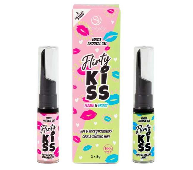 Flirty Kiss Strawberry and Mint Oral Sex Gels 2x8g